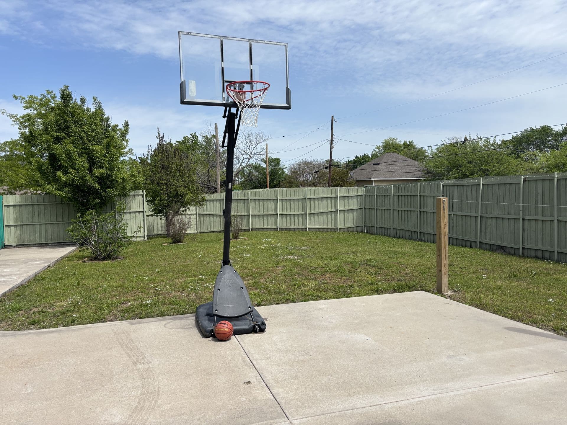 Basketball court in the backyard